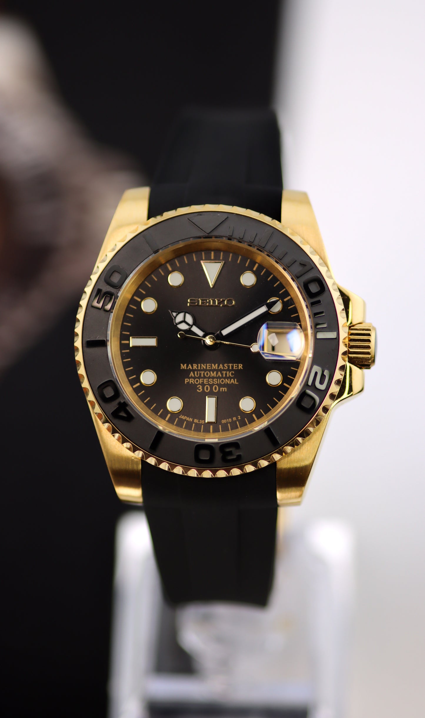Seiko Gold Submariner Black Yachtmaster Mod