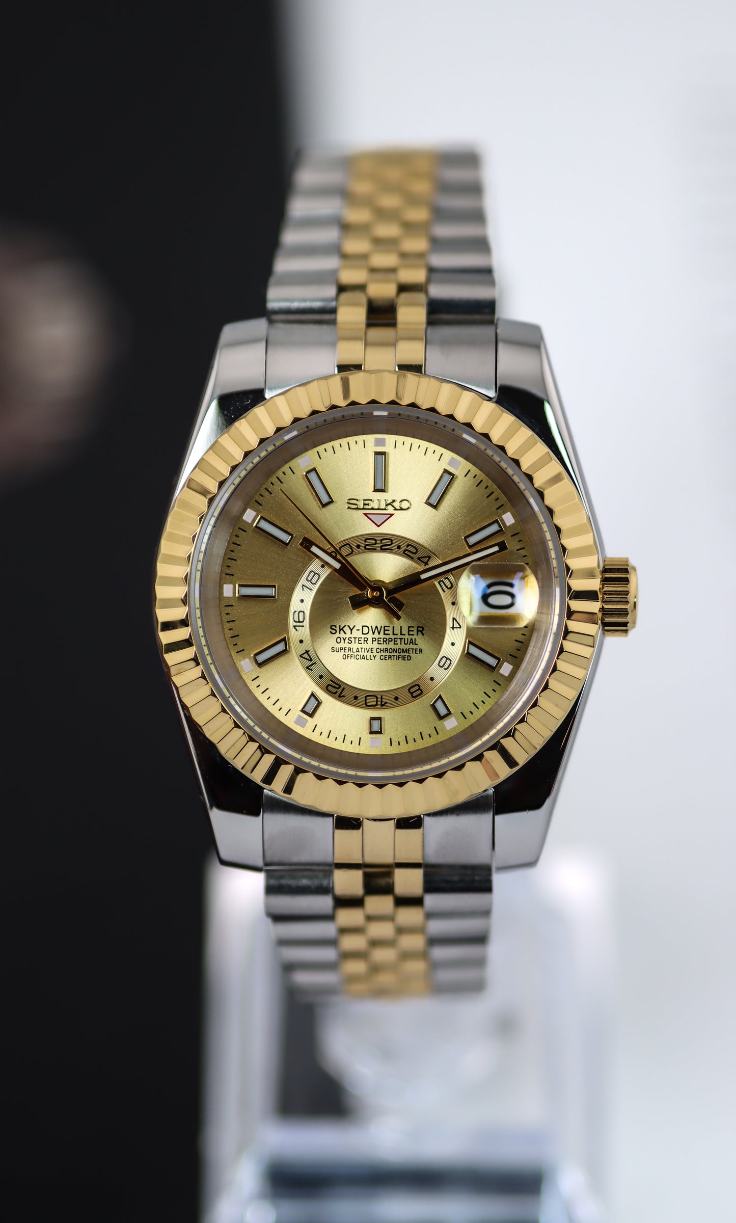 Seiko Two-Tone Gold Sky Dweller Datejust Mod