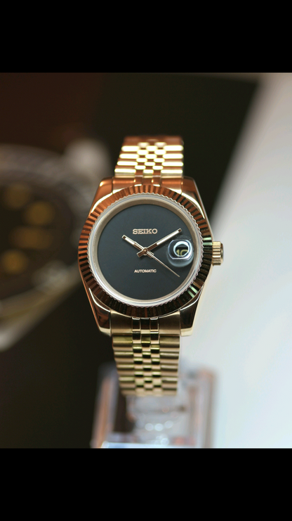 Seiko Rose Gold Blackout Datejust Mod