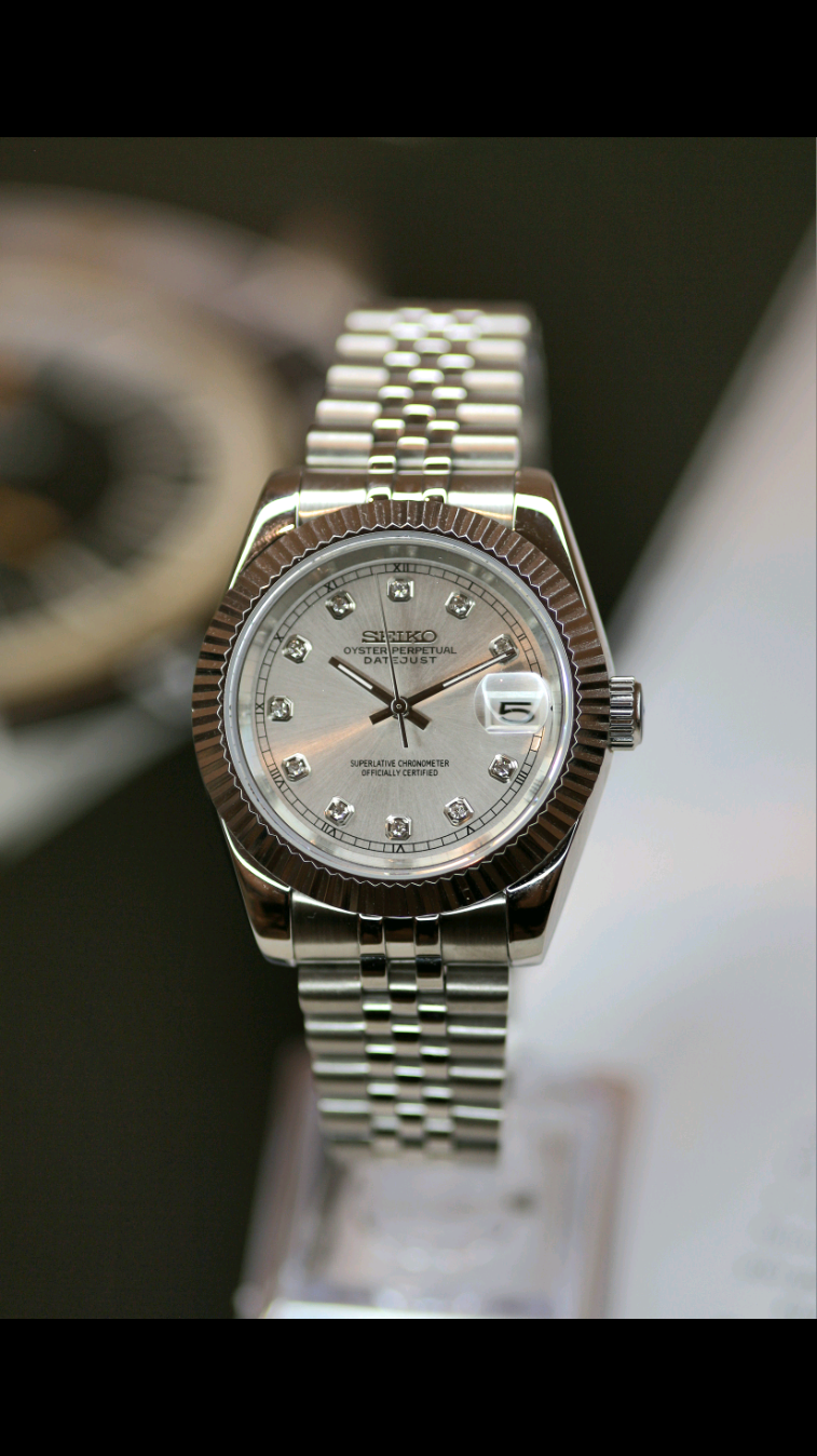 Seiko Silver Gem Dial Datejust Mod