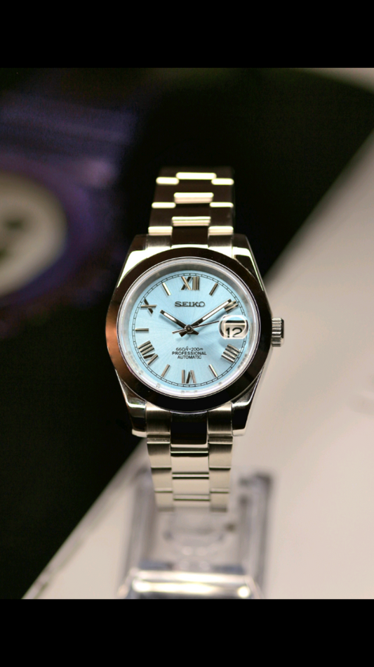 Seiko Sky Blue Roman Numeral Mod