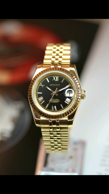 Seiko Gold Roman Numeral Datejust Mod