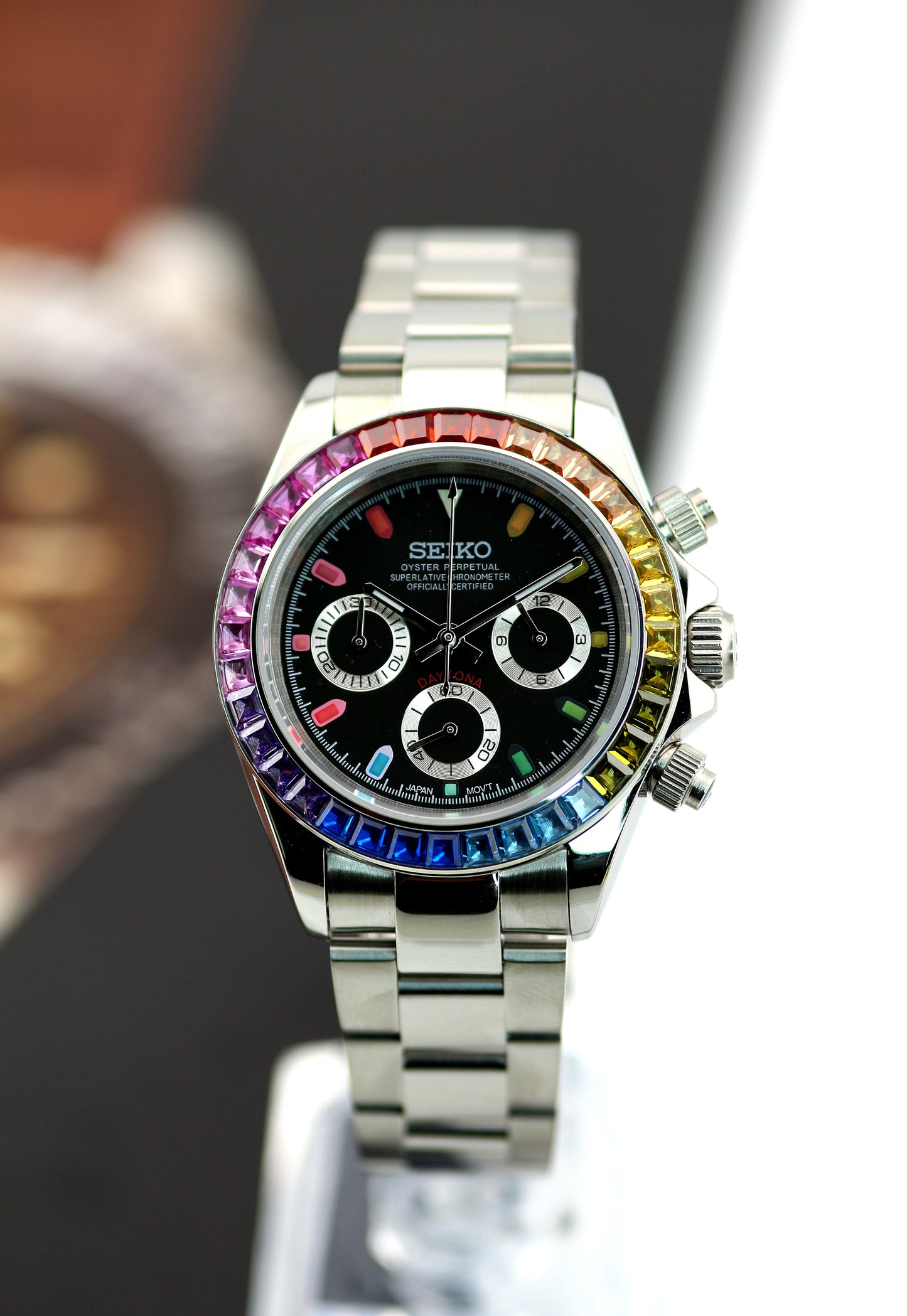 Seiko Silver Rainbow Daytona Mod