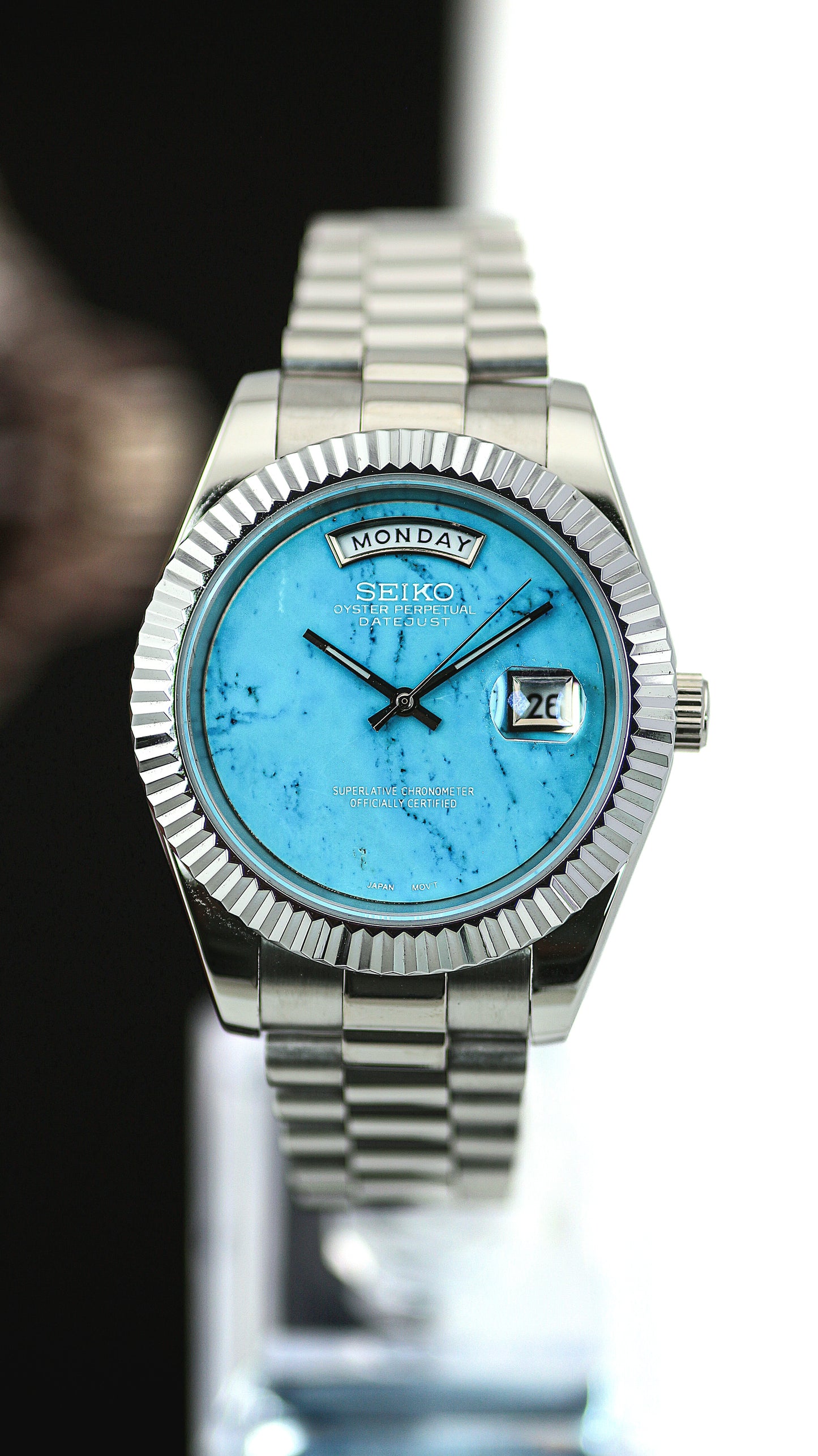 Seiko Turquoise Natural Stone Day-Date Mod