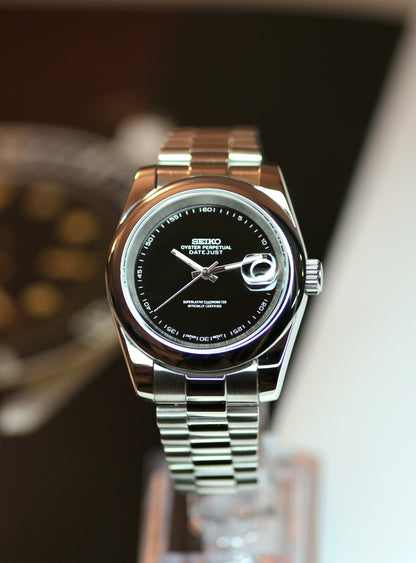 Seiko Silver Datejust President (Black Dial)