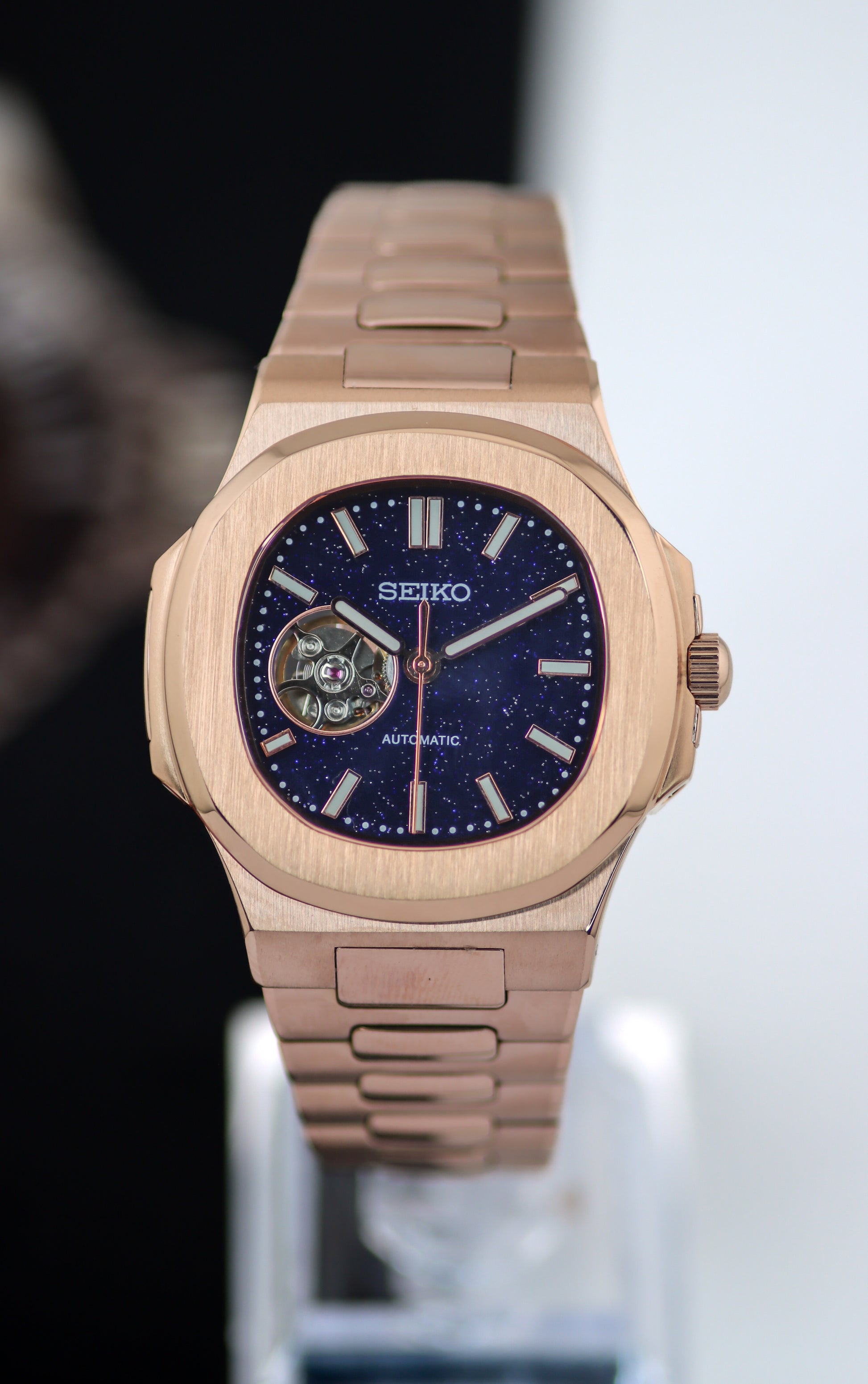 Seikonaut Rose Gold Star Night Open Heart Mod