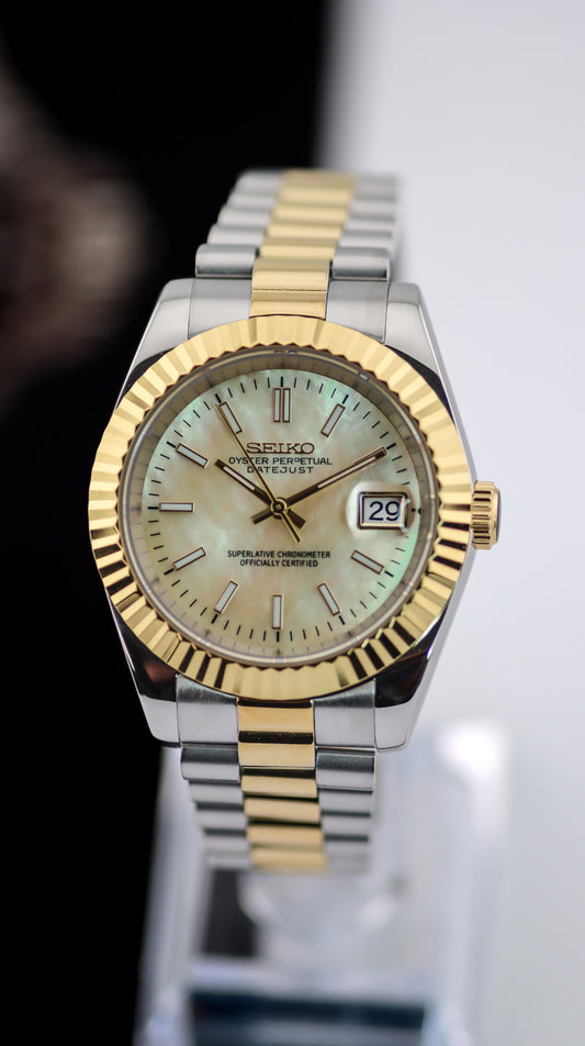 Seiko Two-Tone Yellow MOP Datejust Mod