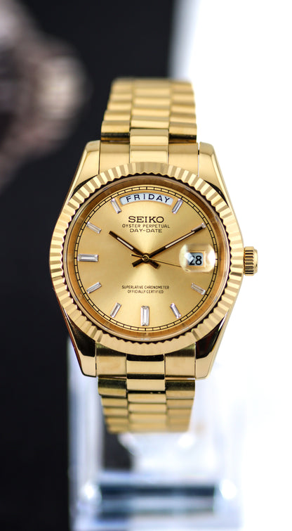 Seiko Gold Day-Date Baguette Dial Mod