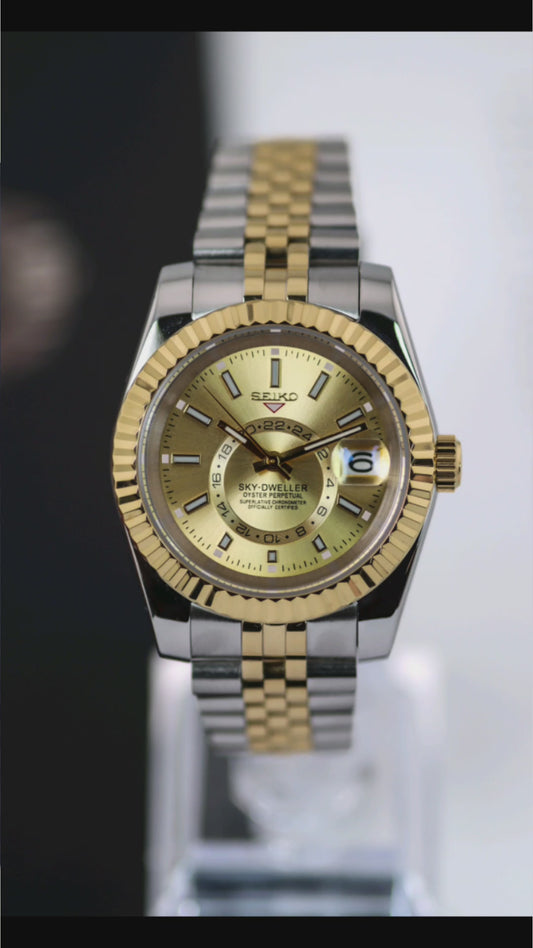 Seiko Two-Tone Gold Sky Dweller Datejust Mod