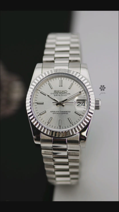 Seiko Silver Oyster Perpetual Dial President Mod