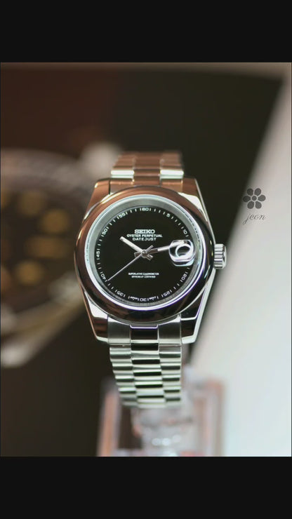 Seiko Silver Datejust President (Black Dial)