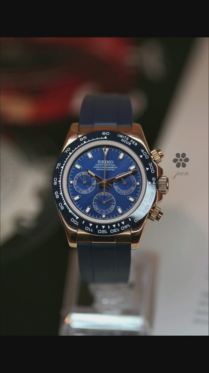 Seitona Midnight Blue Rose Gold Daytona Mod