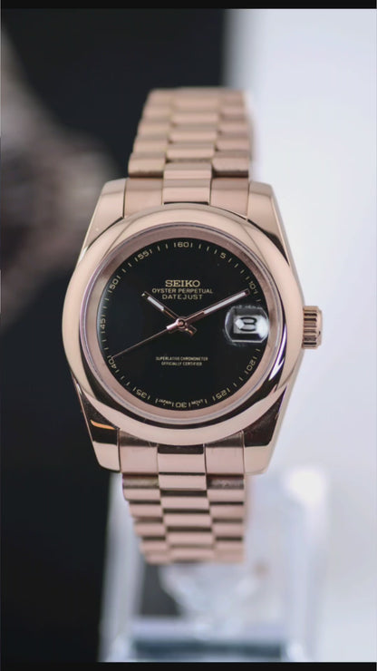 Seiko Rose Gold Oyster Perpetual President Datejust Mod
