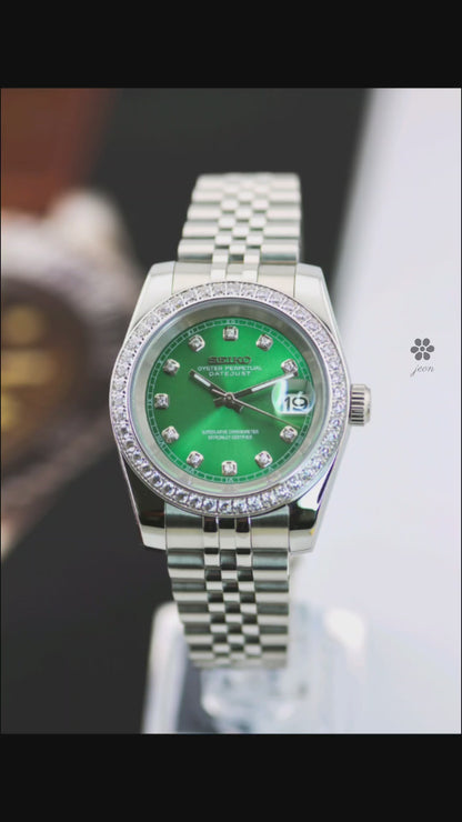 Seiko Diamond Bezel Jade Gem Dial Mod