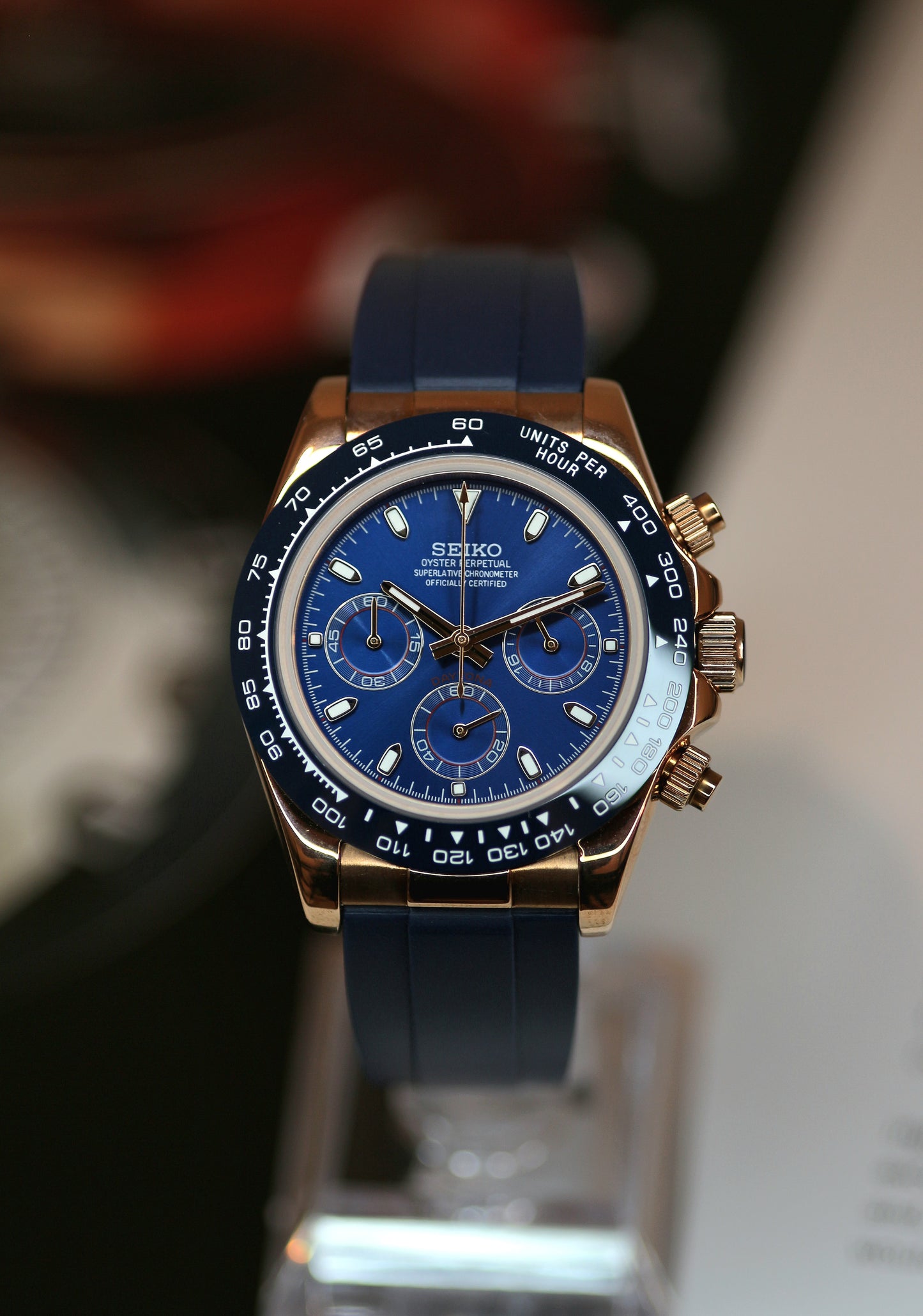 Seitona Midnight Blue Rose Gold Daytona Mod