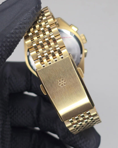 Season #2 Midnight Gold bracelet clasp engraved with the Season daisy